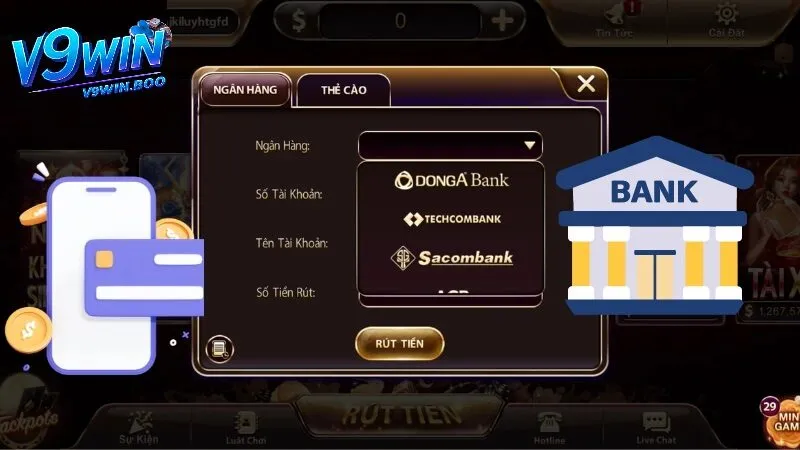 Các phương thức rút tiền V9win